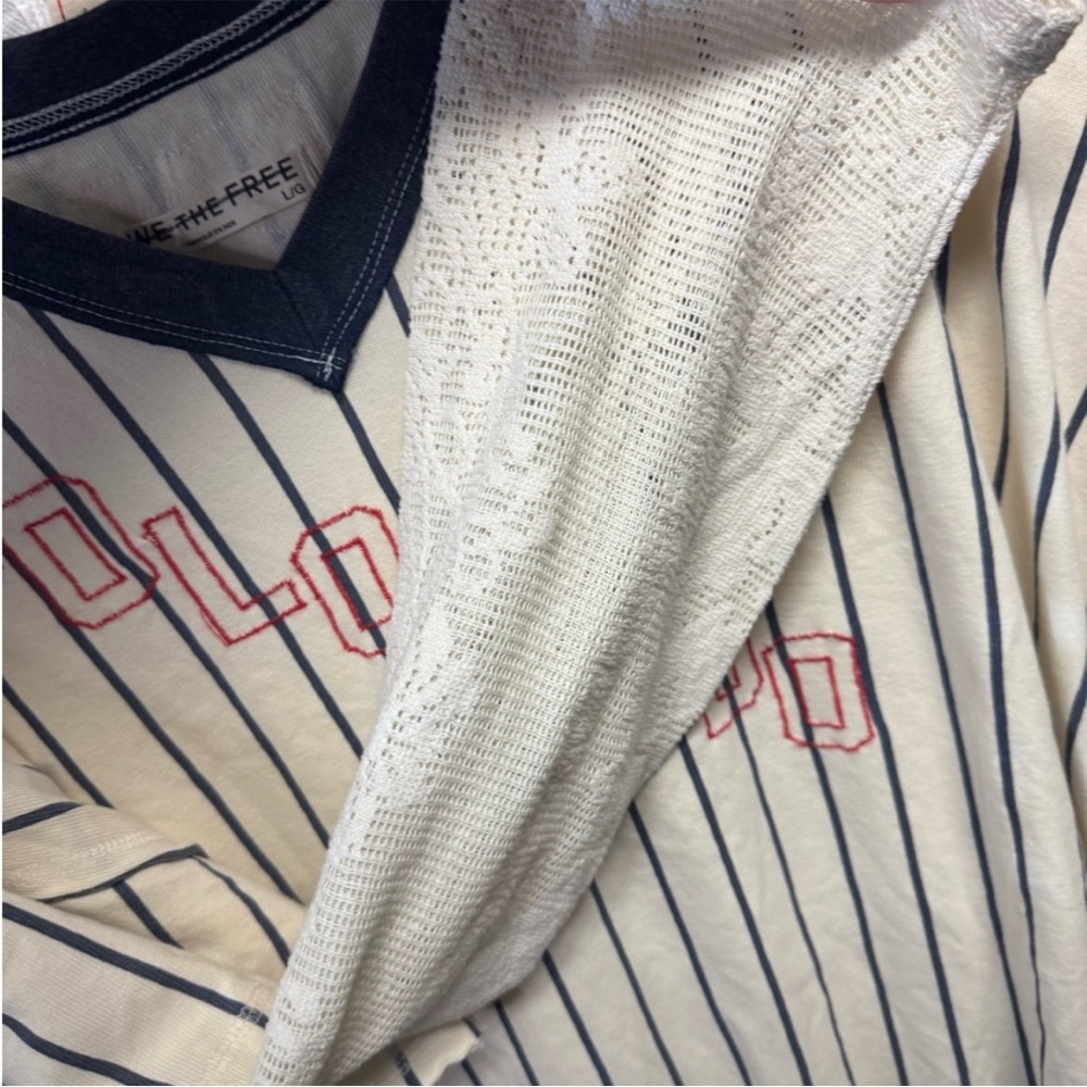 NWOT Free People We The Free Trevor Tee in Ivory Combo Size Med $128 Retail - Picture 8 of 8